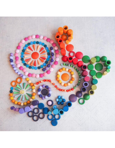 Conjunto de Juguetes de Madera Candywood 81 Piezas Arcoíris