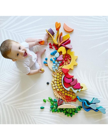 Conjunto de Juguetes de Madera Candywood 81 Piezas Arcoíris