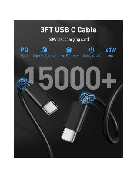 Cargador Rápido USB C 35W para iPhone 17 y iPad - 3FT