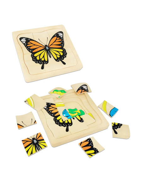 Rompecabezas de Madera Montessori Mariposa 20 Piezas 3-8 Años