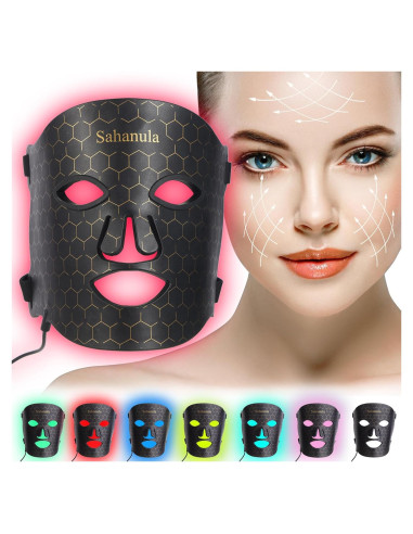 Máscara de Terapia de Luz LED Sahanula 7 Colores Recargable