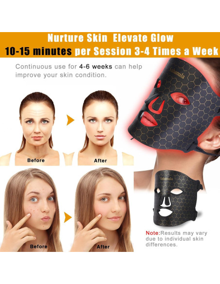 Máscara de Terapia de Luz LED Sahanula 7 Colores Recargable