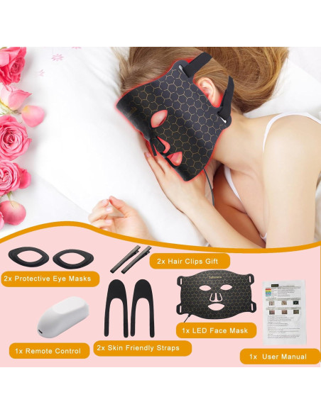 Máscara de Terapia de Luz LED Sahanula 7 Colores Recargable