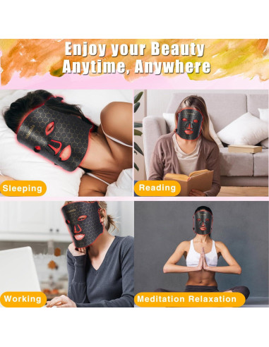 Máscara de Terapia de Luz LED Sahanula 7 Colores Recargable