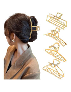 Paquete de 4 Clips de Pelo Dorados SYGY para Cabello Grueso
