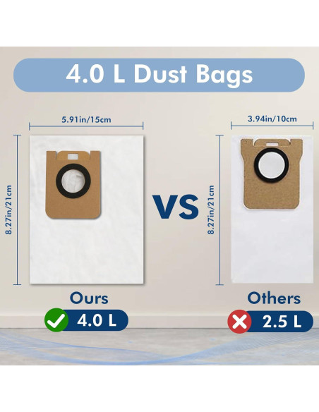 Paquete de 10 Bolsas de Polvo Yonice D10 Plus 4.0L para Aspiradora