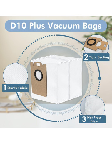 Paquete de 10 Bolsas de Polvo Yonice D10 Plus 4.0L para Aspiradora