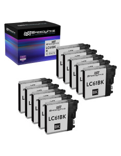 Cartuchos de Tinta Negra SPEEDYINKS LC61BK Compatibles Brother - Paquete de 10