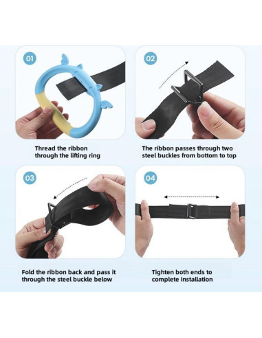 Anillas de Gimnasia GDLPZM para Niños con Correa Ajustable