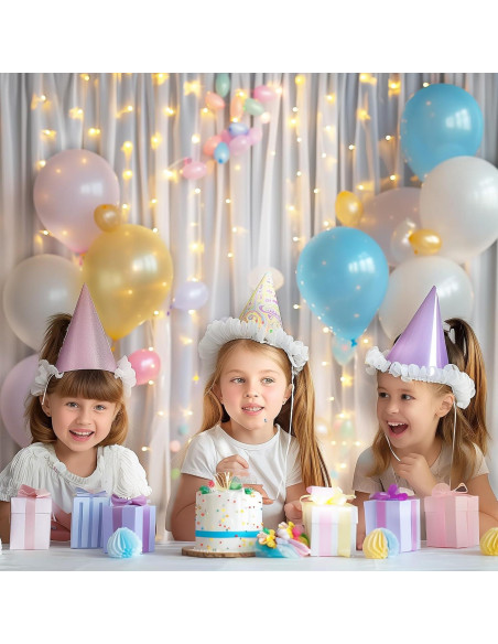 Cortina de Fondo Blanca Gallety 10ft x 8ft con Luces LED