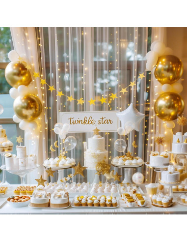 Cortina de Fondo Blanca Gallety 10ft x 8ft con Luces LED