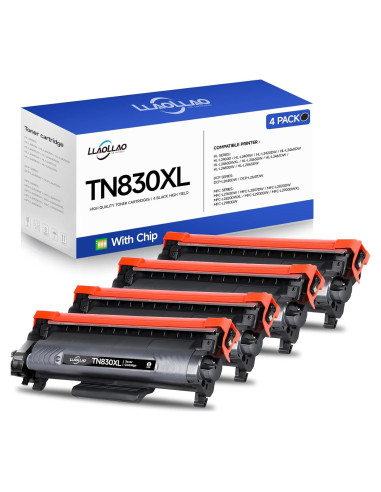 Cartuchos de Tóner LLAOLLAO TN830XL para Brother - 4 Negro