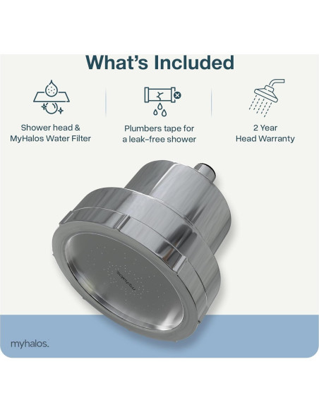 Filtro de Ducha MyHalos para Agua Dura - Alta Presión, Negro