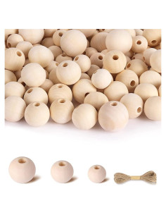 Perlas de Madera Natural 300pcs Redondas 10mm 12mm 14mm Hagao
