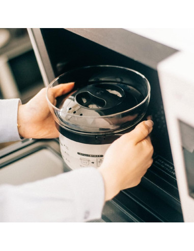 Olla de Arroz HARIO XRCN-2-B de Vidrio para Microondas 1-2 Tazas