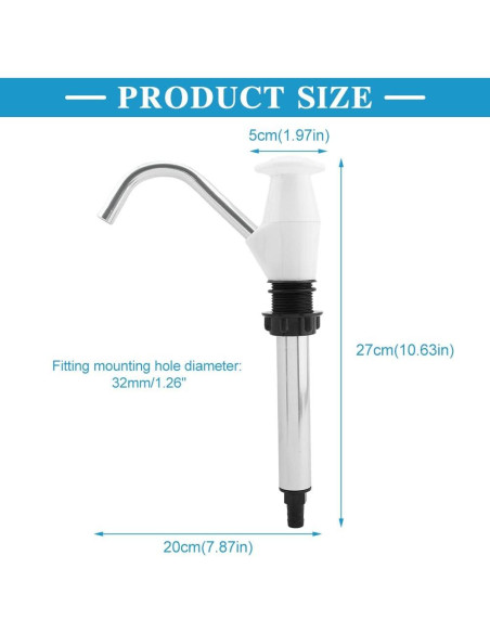 Bomba de Agua Manual CALIDAKA Doble Acción para Caravanas