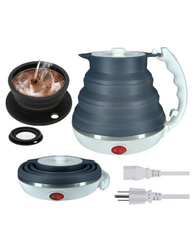 Hervidor Eléctrico Plegable DOFQQG + Dripper de Café Portátil