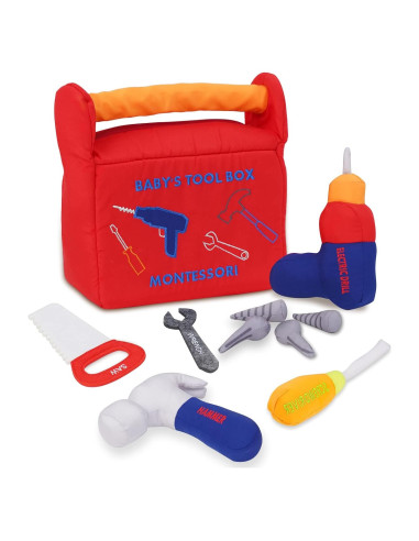 Juego de Herramientas de Peluche Apriciti 10 Piezas Rojo