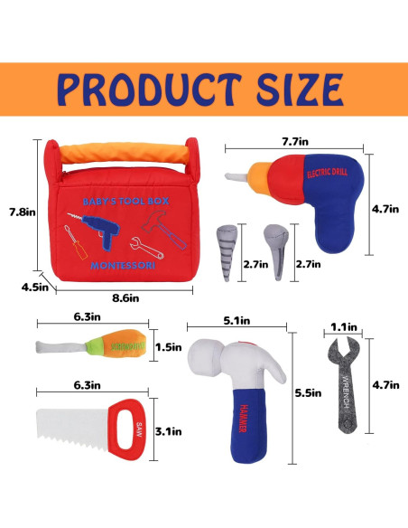 Juego de Herramientas de Peluche Apriciti 10 Piezas Rojo Juego de Herramientas de Peluche Apriciti 10 Piezas Rojo