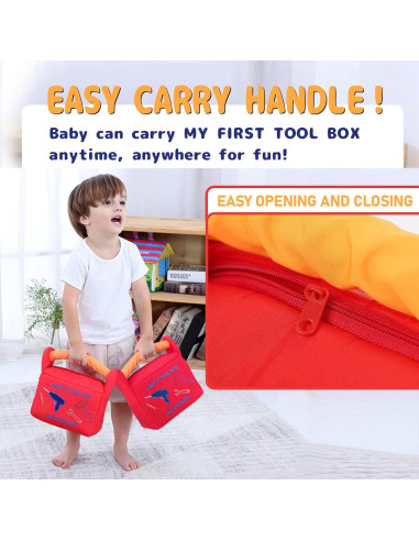 Juego de Herramientas de Peluche Apriciti 10 Piezas Rojo