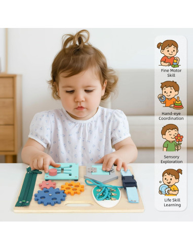 Tablero Ocupado Montessori WoodenEdu para Niños 3-10 años
