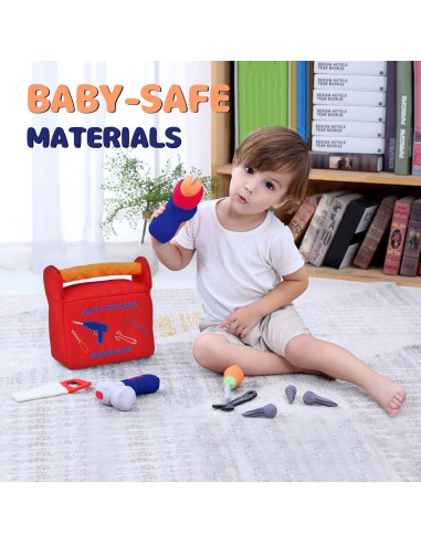 Juego de Herramientas de Peluche Apriciti 10 Piezas Rojo