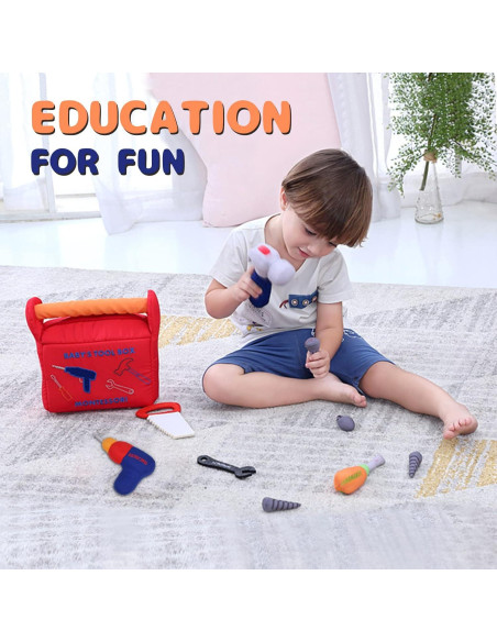 Juego de Herramientas de Peluche Apriciti 10 Piezas Rojo Juego de Herramientas de Peluche Apriciti 10 Piezas Rojo