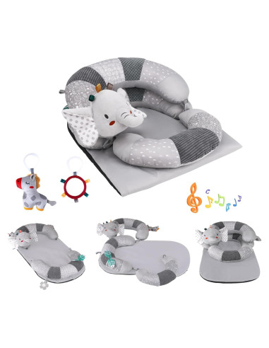 Almohada 3 en 1 Blublu Park para Bebés - Soporte Sentado Gris