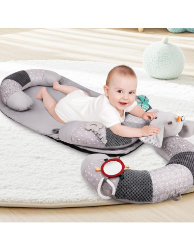 Almohada 3 en 1 Blublu Park para Bebés - Soporte Sentado Gris