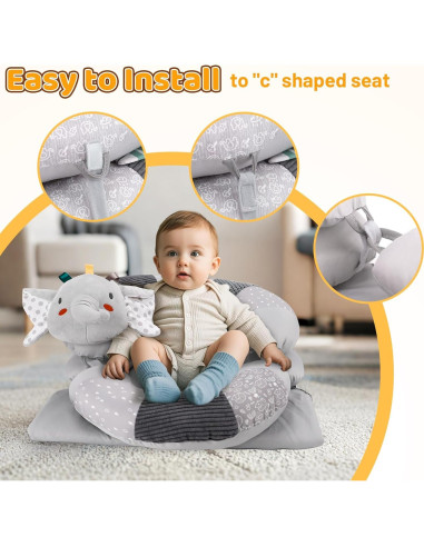 Almohada 3 en 1 Blublu Park para Bebés - Soporte Sentado Gris