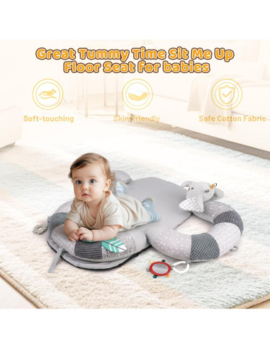 Almohada 3 en 1 Blublu Park para Bebés - Soporte Sentado Gris