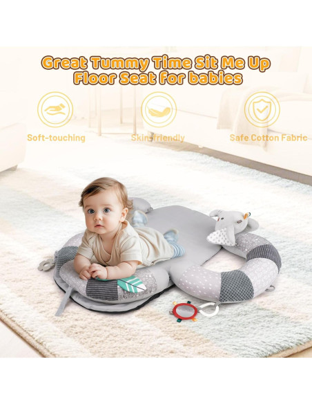 Almohada 3 en 1 Blublu Park para Bebés - Soporte Sentado Gris