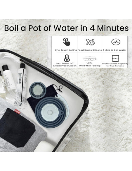 Hervidor Eléctrico Plegable DOFQQG + Dripper de Café Portátil