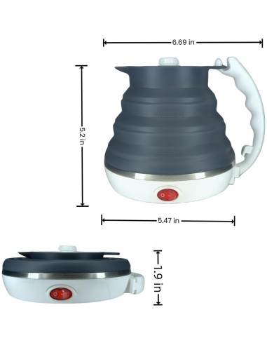 Hervidor Eléctrico Plegable DOFQQG + Dripper de Café Portátil