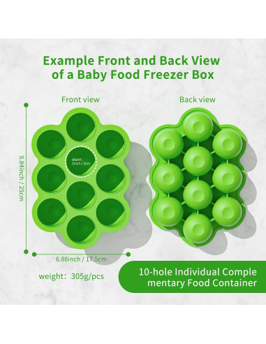 Bandeja de Silicona para Alimentos para Bebés 10 Cavidades 288g