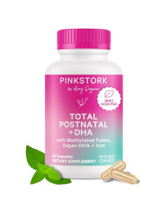 Vitaminas Postnatales Pink Stork - 60 Cápsulas con DHA y Hierro