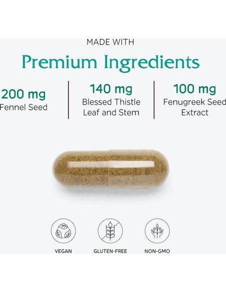 Suplemento de Lactancia Vitanica LactationBlend 60 Cápsulas