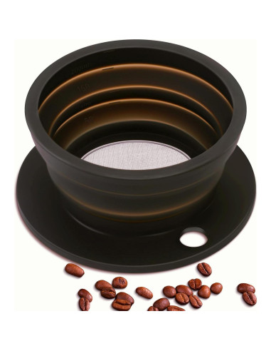 Hervidor Eléctrico Plegable DOFQQG + Dripper de Café Portátil