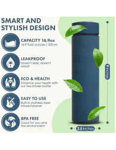 Termo Aislado AVARO 500ml con Infusor para Té y Café 2