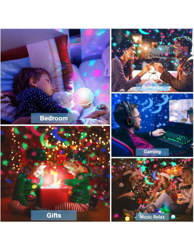 Proyector de Estrellas Genérico Luz Nocturna 12.7cm Azul