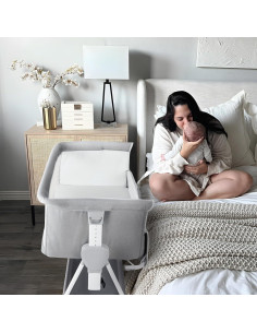 Cuna de Lado Cowiewie P-800L Ajustable 7 Alturas Gris 2