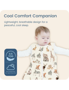 Saco de Sueño para Bebés 0-6 Meses TotBasic 2-Pack 0.5 TOG 2