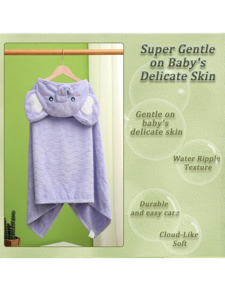 Toalla de Baño con Capucha KLHYIT 70x140 cm Dinosaurio + Elefante