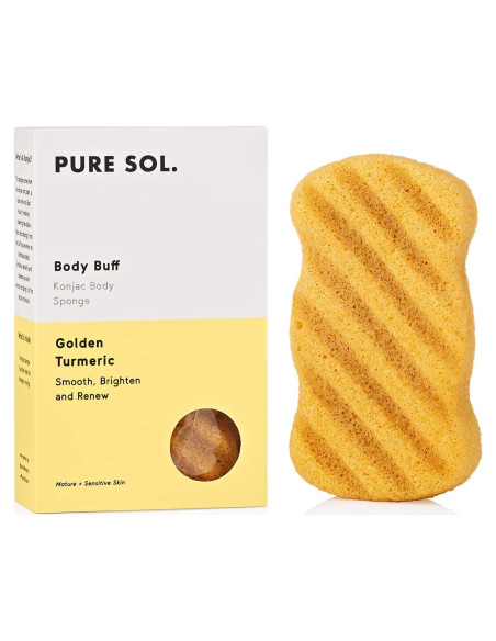 Esponja de Baño Exfoliante PureSOL Konjac Cúrcuma 100% Natural