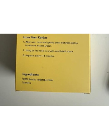 Esponja de Baño Exfoliante PureSOL Konjac Cúrcuma 100% Natural
