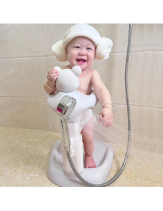 Soporte de Ducha para Bebés Ajustable Gris - Seguridad Antideslizante 2