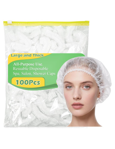 100 Gorras de Ducha Desechables Hengyang - Impermeables y Ajustables