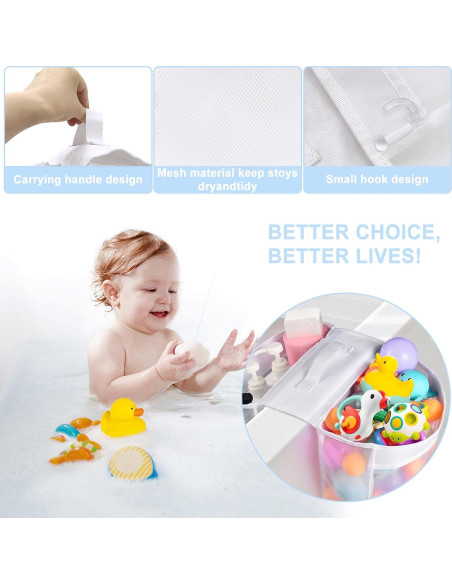 Organizador de Juguetes de Baño Cerpourt 26.5L Malla Secado Rápido