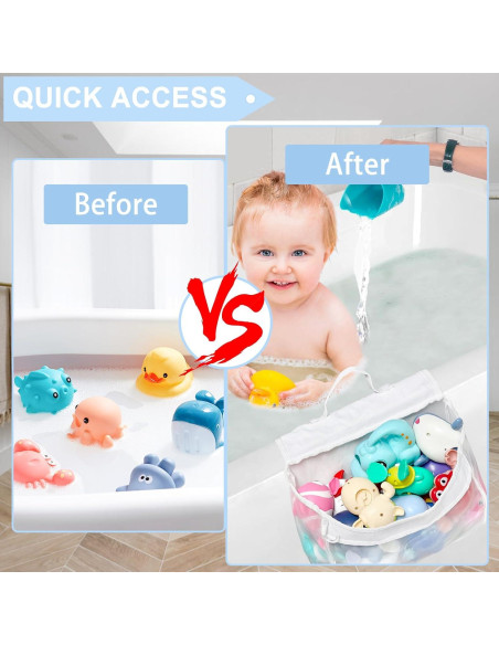 Organizador de Juguetes de Baño Cerpourt 26.5L Malla Secado Rápido