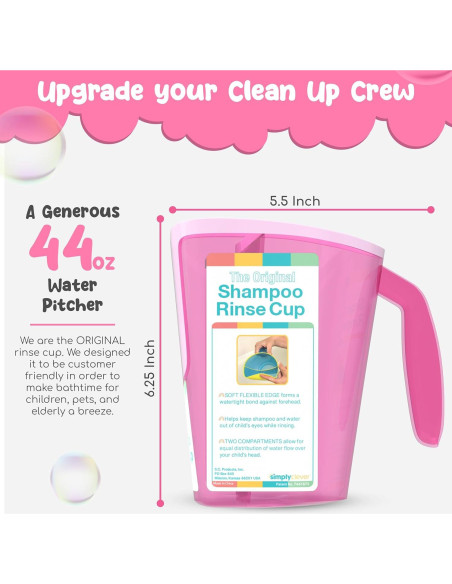 Taza de Enjuague para Bebés S.C. Rosa - 1.18 L, Borde Suave